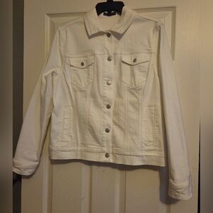 Isaac Mizrahi Women's White Denim Jacket